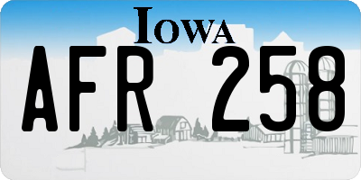 IA license plate AFR258