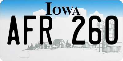 IA license plate AFR260