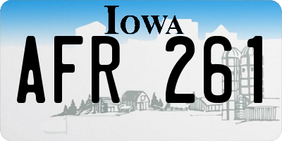 IA license plate AFR261