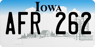 IA license plate AFR262