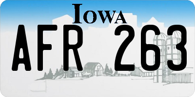 IA license plate AFR263