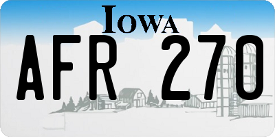 IA license plate AFR270