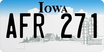 IA license plate AFR271