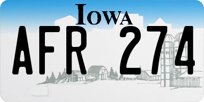IA license plate AFR274