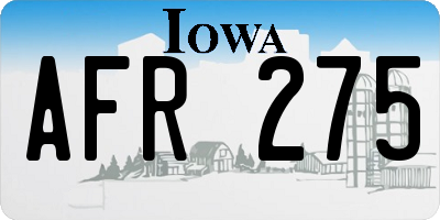 IA license plate AFR275