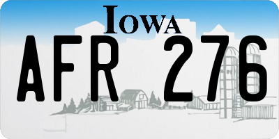 IA license plate AFR276