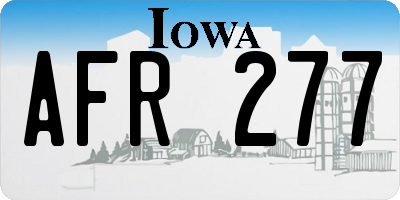 IA license plate AFR277