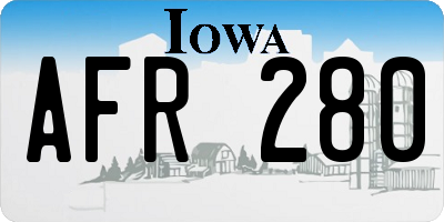 IA license plate AFR280