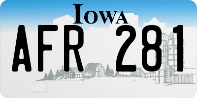 IA license plate AFR281