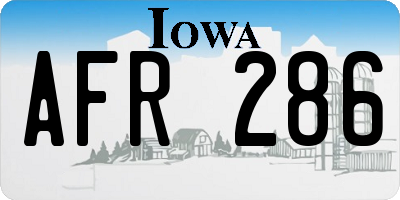 IA license plate AFR286