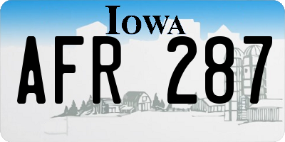 IA license plate AFR287