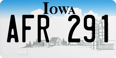 IA license plate AFR291