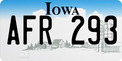IA license plate AFR293