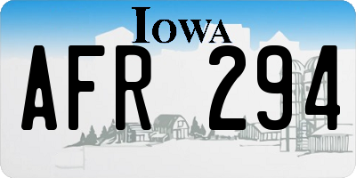 IA license plate AFR294