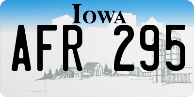 IA license plate AFR295