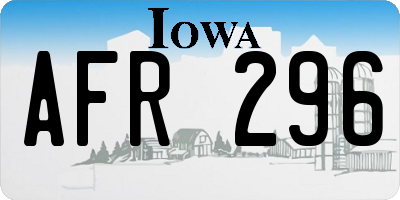 IA license plate AFR296
