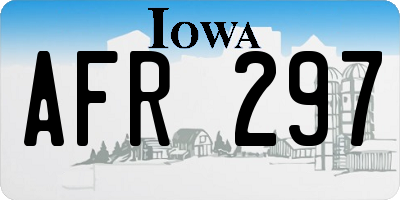 IA license plate AFR297