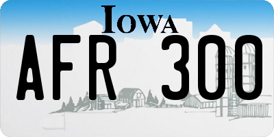 IA license plate AFR300
