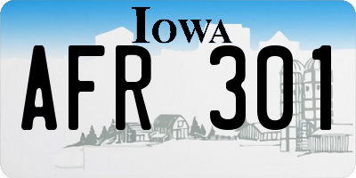 IA license plate AFR301