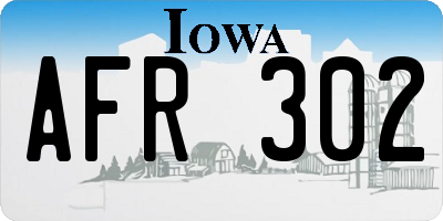IA license plate AFR302