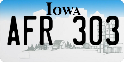 IA license plate AFR303
