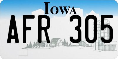 IA license plate AFR305