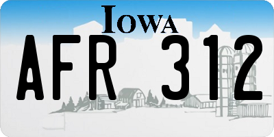 IA license plate AFR312