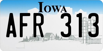 IA license plate AFR313