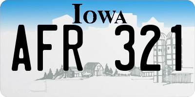 IA license plate AFR321