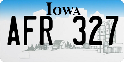 IA license plate AFR327