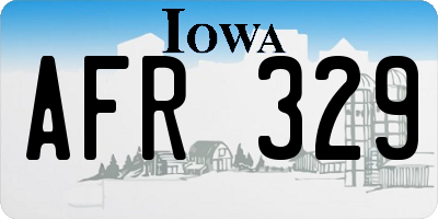 IA license plate AFR329