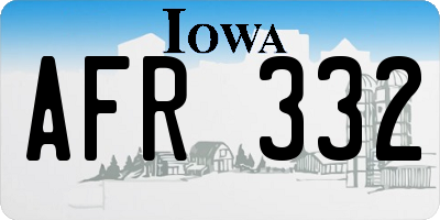 IA license plate AFR332