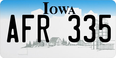 IA license plate AFR335