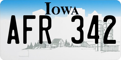 IA license plate AFR342