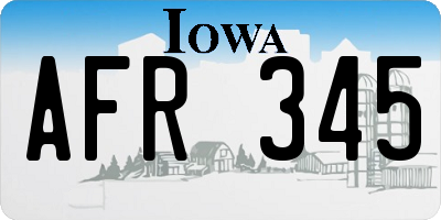 IA license plate AFR345