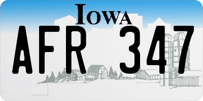 IA license plate AFR347