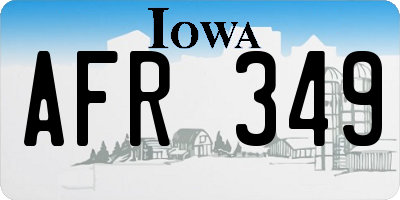 IA license plate AFR349