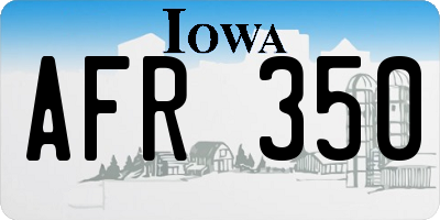 IA license plate AFR350