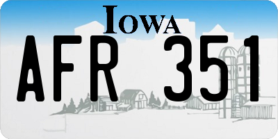 IA license plate AFR351