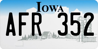 IA license plate AFR352