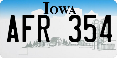 IA license plate AFR354