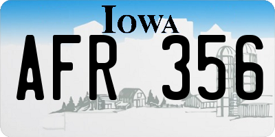 IA license plate AFR356