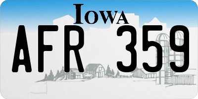 IA license plate AFR359