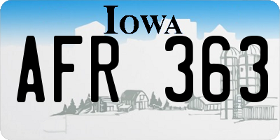 IA license plate AFR363