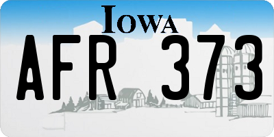 IA license plate AFR373