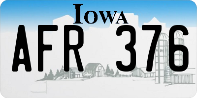 IA license plate AFR376