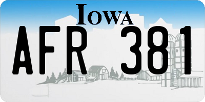 IA license plate AFR381