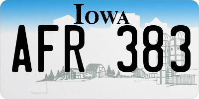 IA license plate AFR383
