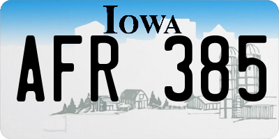 IA license plate AFR385