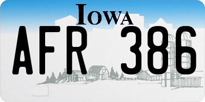 IA license plate AFR386